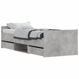  The Living Store Posteljni okvir z vzglavjem in vznožjem betonsko siv 75x190 cm - Posteljni Okvir, (21454254) | Shoptok.si