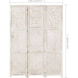 Sobna pregrada s 3 panela bijela 120x165 cm masivno drvo manga | shoptok.hr