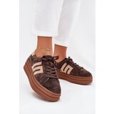 Boto Women's Platform Sneakers Made Of Natural Suede Chocolate Eldira | Shoptok.si