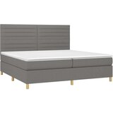  Box spring postelja z vzmetnico LED temno siva 200x200 cm blago, (20851630) | Shoptok.si