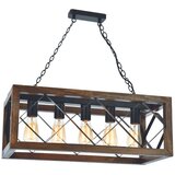 Opviq Zikzak 5Li Rustik Avize Ceviz WalnutBlack Chandelier Cene