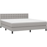  Box spring postelja z vzmetnico LED sv. siva 180x200 cm blago, (20789426) | Shoptok.si