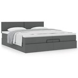vidaXL Otomanski posteljni okvir z vzmetnico temno siv 200x200 cm Cene