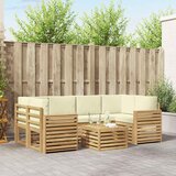  Set vanjskih sofa 7 kom. Bijela i krem Poliester | shoptok.hr