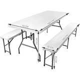 Gardlov Sklopivi Plastični Sto sa Klupama Beli 180cm | Eponuda.com