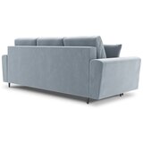 Cosmopolitan Design Svetlo modra žametna raztegljiva sedežna garnitura s prostorom za shranjevanje 235 cm Kyoto – | Shoptok.si