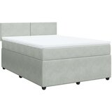  Krevet s oprugama i madracem svjetlosivi 140x190 cm baršunasti | shoptok.hr