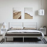  Metalni okvir za krevet s uzglavljem bijeli 183x213 cm | shoptok.hr