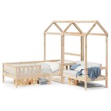  The Living Store Postelja s klopjo in streho 100x200 cm trdna borovina - Postelja In Klop, (21495772) | Shoptok.si