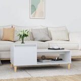  Stolić za kavu sjajni bijeli 100x50x45 cm od konstruiranog drva | shoptok.hr