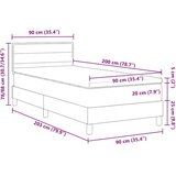 vidaXL krevet s podlogom s madracem & led crno 90x200 cm tkanina | shoptok.hr