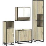 Maison Chic Kopalniški sestavi - Kopalniška garnitura 4-delna sonoma hrast inženirski les, (21788013) | Shoptok.si