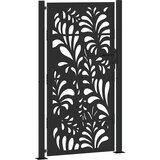  Vrtna vrata crna 100x175 cm čelični valoviti dizajn | shoptok.hr