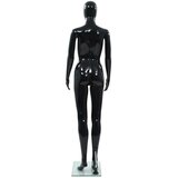  Celotna ženska izložbena lutka s stekleno osnovo črna 175 cm | Shoptok.si