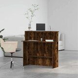  Recepcijski stol dimljeni hrast 100x40x104 cm konstruirano drvo | shoptok.hr