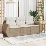 vidaXL 3-dijelni set vrtnih sofa od poliratana s jastucima bež Cijene