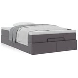  Otomanski okvir kreveta s madraca sivi 120x190cm umjetne kože | Eponuda.com