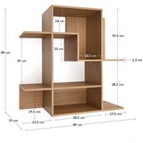 Kave Home Modularni sustav polica u dekoru hrasta u prirodnoj boji 80x80x25 cm Ina – | shoptok.hr