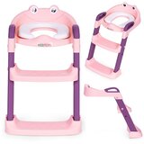 ECO TOYS WC daska za djecu sa stepenicama i ljestvama, roza, u