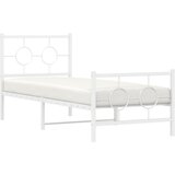 Metalni okvir kreveta uzglavlje i podnožje bijeli 80x200 cm | shoptok.hr