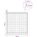  Gabion s žicom debljine 3,5 mm i mrežom 10x10 cm 100x50x100 cm | shoptok.hr