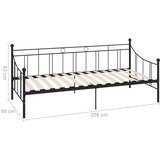 vidaXL Okvir za dnevni ležaj crni metalni 90 x 200 cm | shoptok.hr
