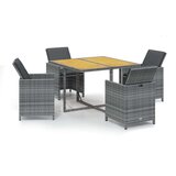 vidaXL 5-dijelni vrtni blagovaonski set od poliratana sivi | shoptok.hr