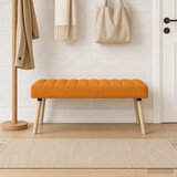  Klupa s utorima Tamno žuta 110 x 40 x 46 cm Tkanina | shoptok.hr