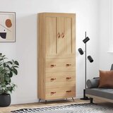 vidaXL Visoka komoda sonoma hrast 69,5x34x180 cm inženirski les | Shoptok.si