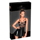 Noir lak haljina s mrežastim umetkom (crna) - XL | shoptok.hr