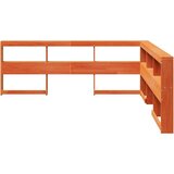  Knjižnica vzglavje L-oblike voščeno rjava 200 cm trdna borovina, (21792337) | Shoptok.si