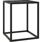  Stolić za kavu crni s crnim mramornim staklom 40 x 40 x 50 cm | Shoptok.si
