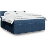 vidaXL Krevet s oprugama i madracem plavi 200 x 200 cm od tkanine Cijene