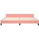  Posteljni okvir z vzglavjem roza 200x200 cm žamet, (20904472) | Shoptok.si