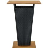 In Barska miza črna 80x80x110 cm poli ratan in trden akacijev les | Shoptok.si