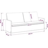 SOFA za 3 osobe Svjetlosiva 220 x 81 x 82 cm Tkanina - Svjetlosiva 210 cm | shoptok.hr
