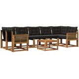 vidaXL Zunanja garnitura za sedenje z blazino 8 pcs Naravna in črna, (5000271767) | Shoptok.si