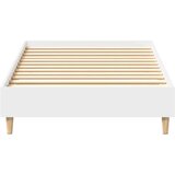 vidaXL posteljni okvir brez ležišča Bela 75x190 cm Inženirski les | Shoptok.si