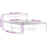 vidaXL Posteljni okvir z vzglavjem voščeno rjava 150x200 cm borovina, (21095208) | Shoptok.si