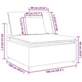  Modularni Sofa Centralni Modul s Jastucima Krem 100 cm | shoptok.hr