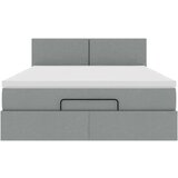 vidaXL Otomanski posteljni okvir z vzmetnico siv 140x200 cm blago | Shoptok.si