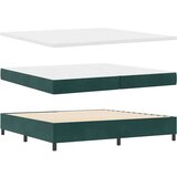 Box Postelja z vzmetnico Temno zelena 200 x 200 cm Žamet - - Zelena - 100.88 - 200 x 200 cm - | Shoptok.si