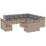 Maison Chic Seti vrtnega pohištva - Vrtna garnitura - Vrtni pohištvo set 14-delna z blazinami bež poli ratan, (21810000) | Shoptok.si