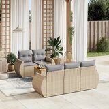  The Living Store Vrtna sedežna garnitura 6-delna z blazinami bež poli ratan - Vrtna Sedežna Garniture, (21477780) | Shoptok.si