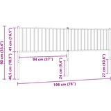  Metalno zamjensko uzglavlje crno 193 cm | shoptok.hr