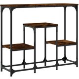 Maison Chic konzolna miza - miza ob steni dimljen hrast 89,5x28x76 cm inženirski les, (21785836) Cene