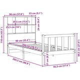 vidaXL Knjižna postelja brez ležišča vošč. rjava 90x200 cm borovina | Shoptok.si