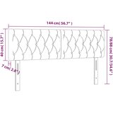  LED uzglavlje plavo 144 x 7 x 78/88 cm od tkanine | shoptok.hr