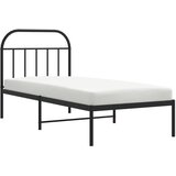 Metalni okvir za krevet s uzglavljem crni 90x190 cm | shoptok.hr