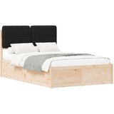  Posteljni okvir z oblazinjenim vzglavjem Črna 120 x 190 cm, (5000104372) | Shoptok.si